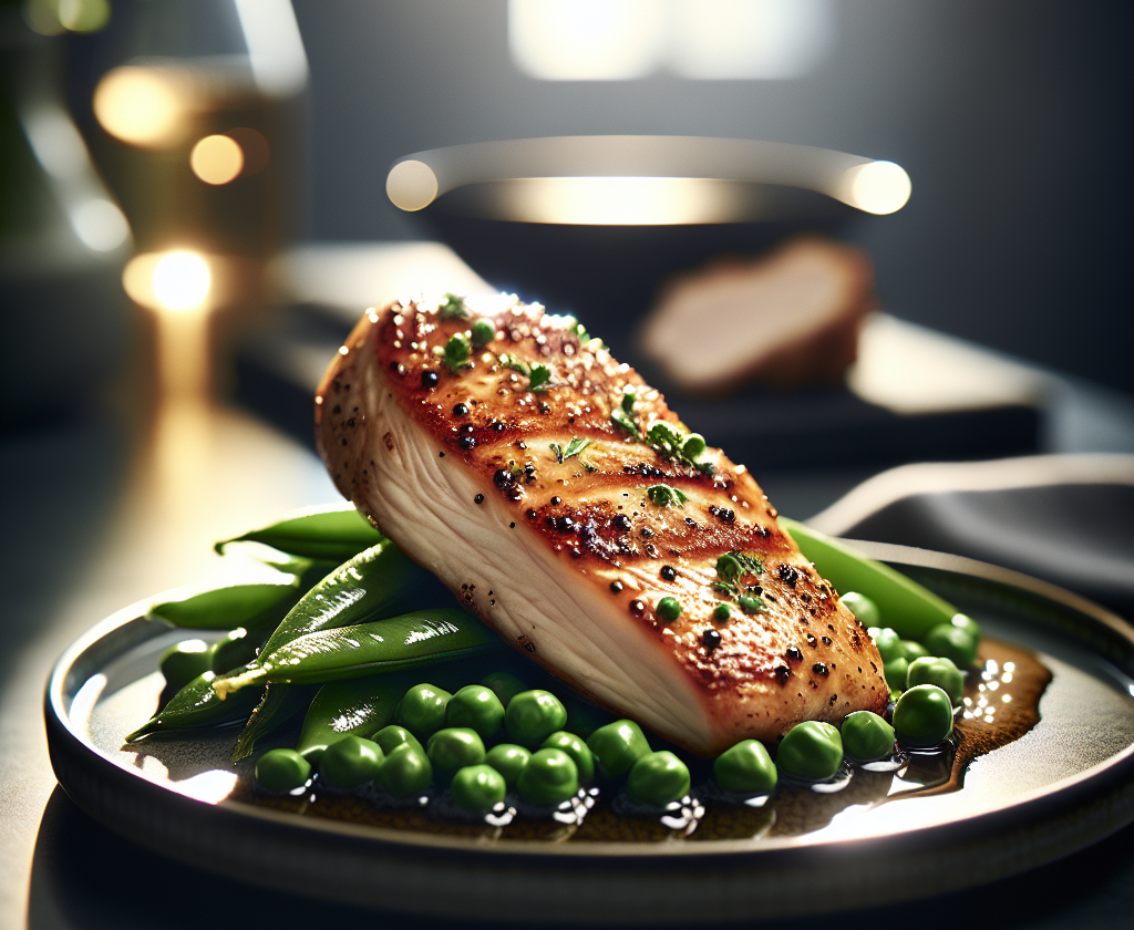 春季嫩豌豆香煎鸡胸肉