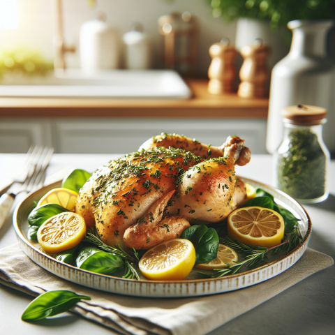 春季清新柠檬香草烤鸡
