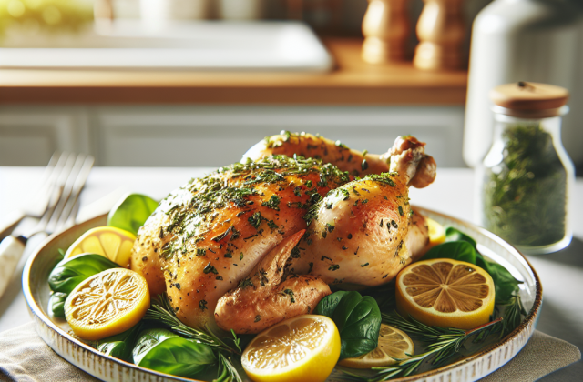 春季清新柠檬香草烤鸡