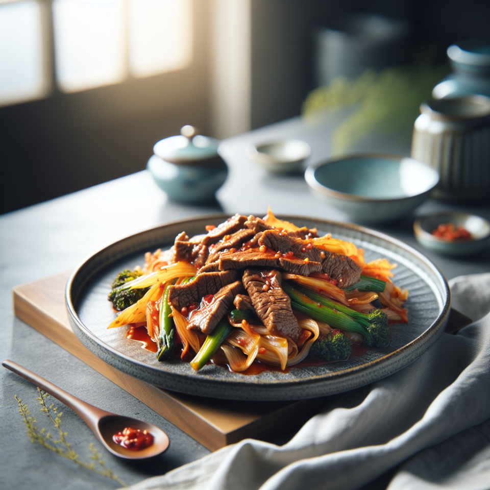 春季韩式泡菜炒牛肉