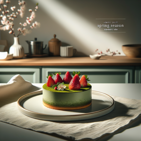 春季抹茶草莓蛋糕