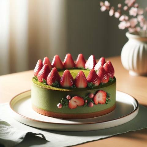 春季草莓抹茶蛋糕