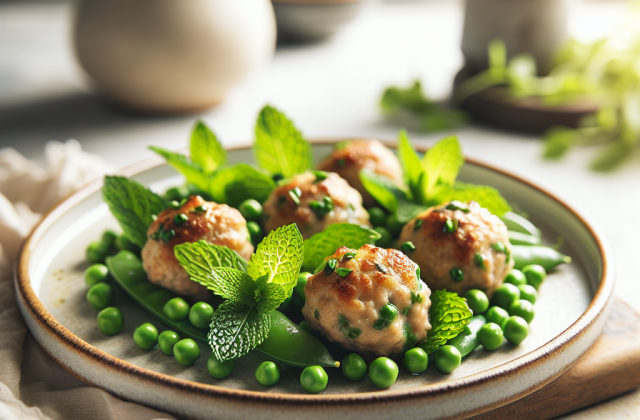 春季清新薄荷青豆鸡肉丸