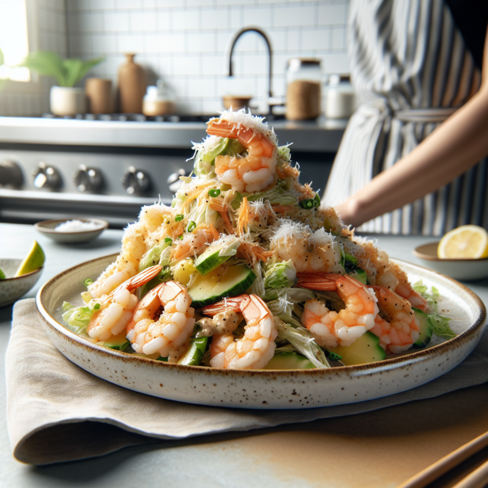 春季夏威夷风味椰香虾仁沙拉