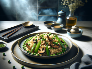 春季青豆香菇炒饭