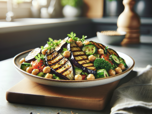 春季黎巴嫩风味烤茄子鹰嘴豆沙拉