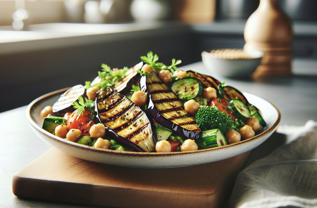 春季黎巴嫩风味烤茄子鹰嘴豆沙拉