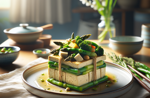 春季清新田园豆腐炒春蔬