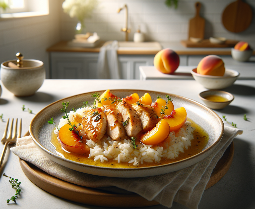 春季香草蜜桃鸡肉烩饭