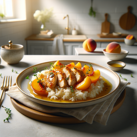 春季香草蜜桃鸡肉烩饭