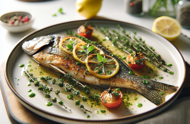 春季清新香草柠檬烤鲈鱼