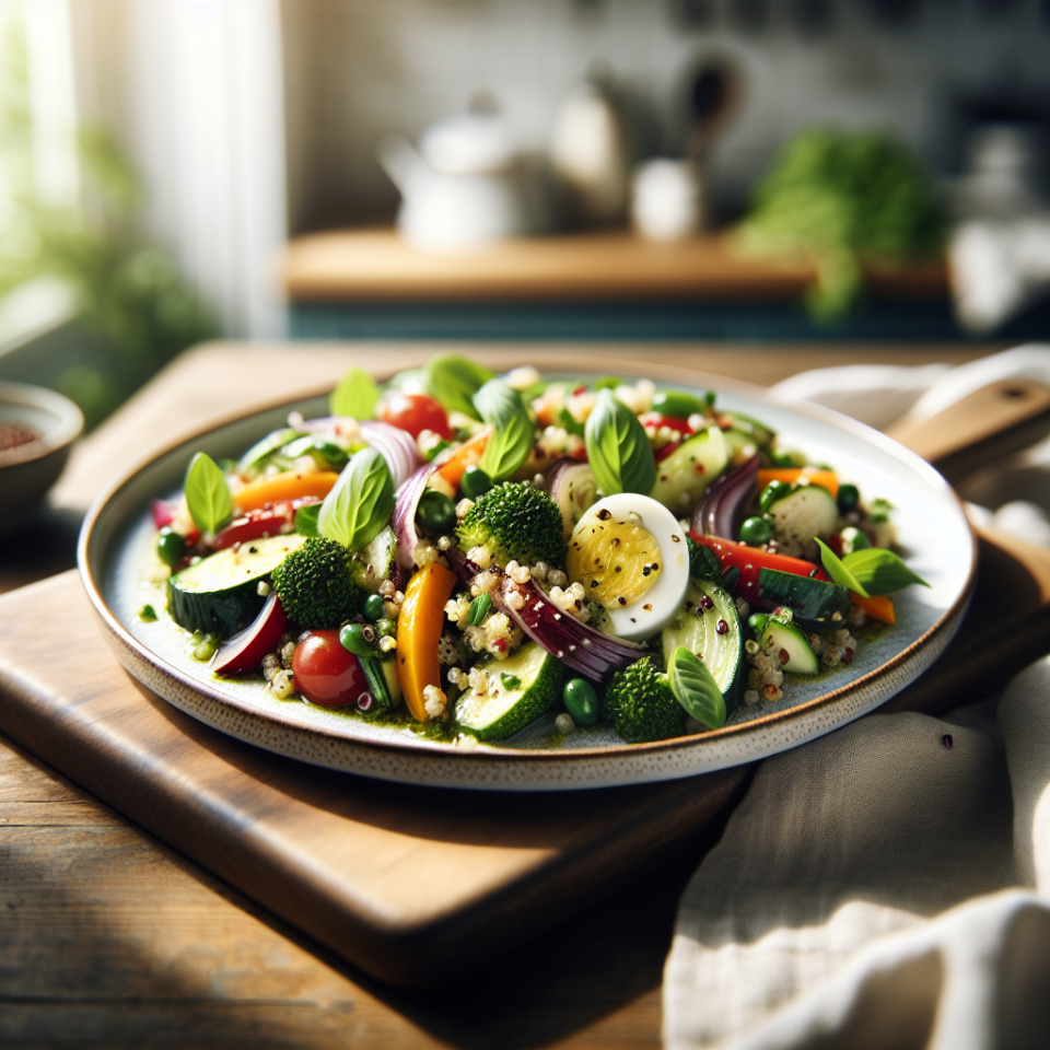 春季香草烤蔬菜奎奴亚沙拉