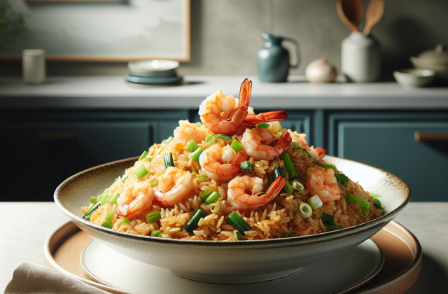 春季香葱虾仁炒饭