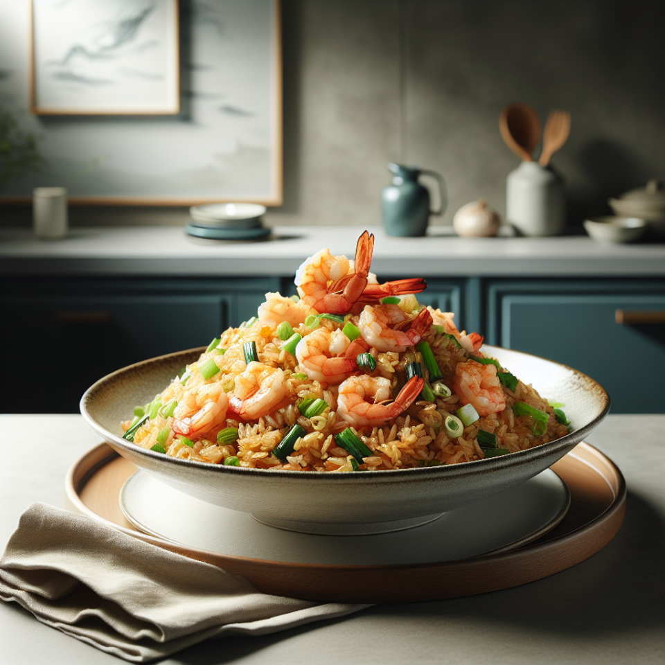 春季香葱虾仁炒饭