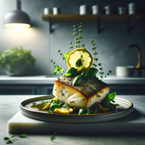 春季香草柠檬烤鳕鱼