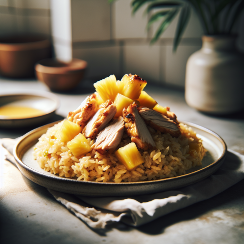 春季夏威夷风味凤梨鸡肉炒饭