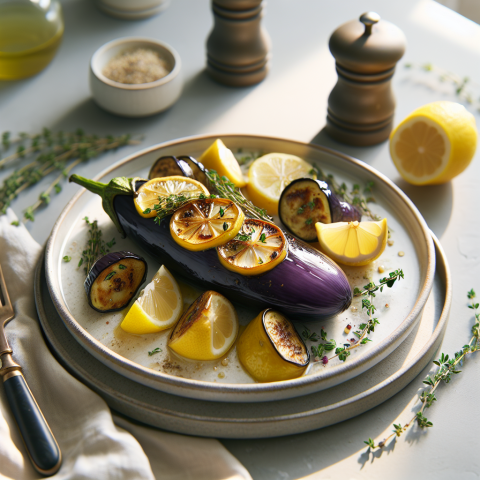 春季清新柠檬百里香烤茄子