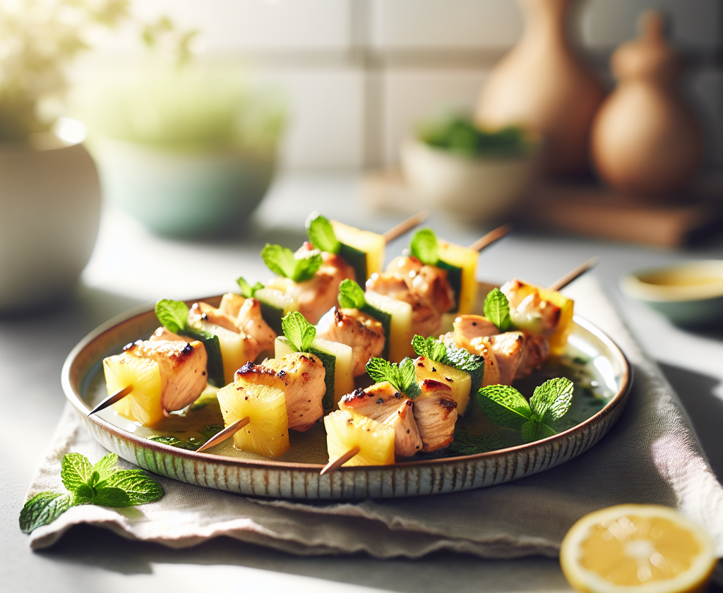 春季西班牙风味菠萝薄荷鸡肉串