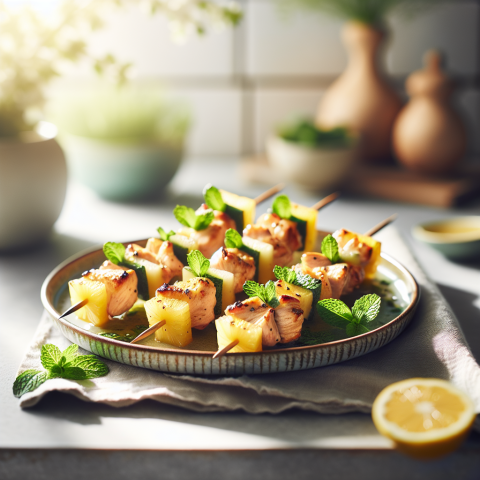 春季西班牙风味菠萝薄荷鸡肉串