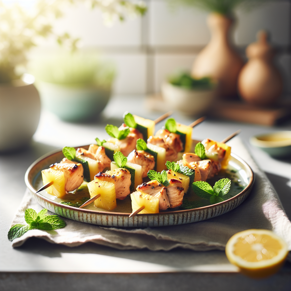 春季西班牙风味菠萝薄荷鸡肉串