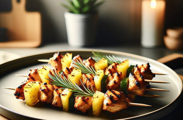 春季清新菠萝烤鸡肉串