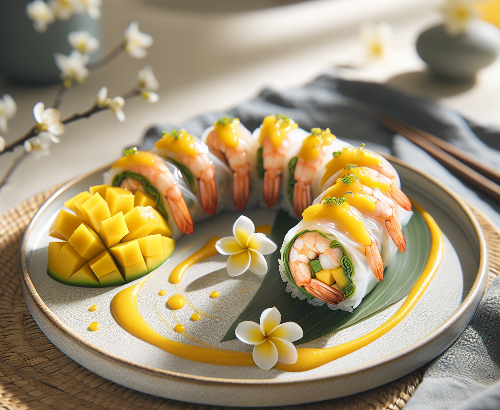 春季越南风味芒果虾卷