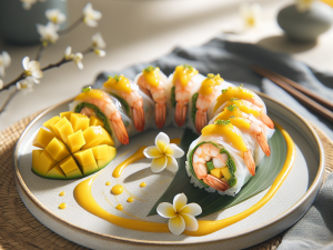 春季越南风味芒果虾卷
