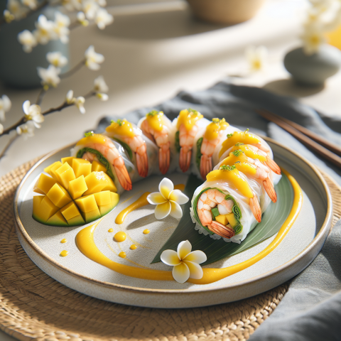 春季越南风味芒果虾卷