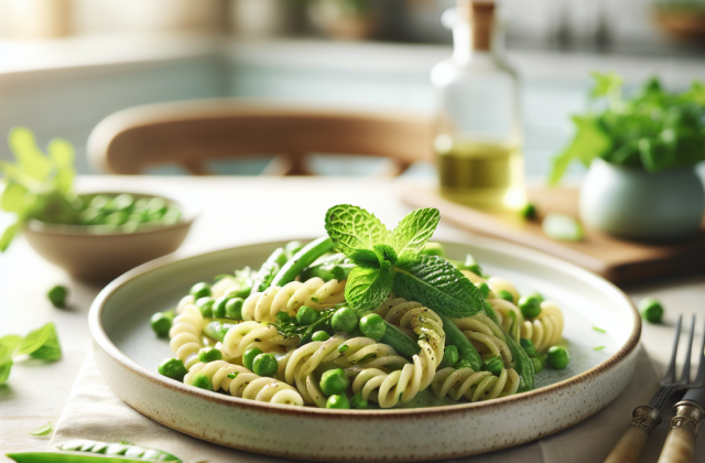 春季清新薄荷豌豆意面
